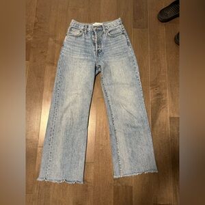 Denim Forum Farrah high rise wide blue jeans